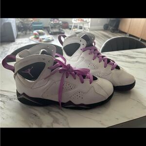 Jordan White and Purple High-Top Sneakers